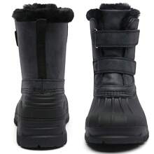 Botas de nieve de invierno para niños y niñas, impermeables y con forro de piel (para niños pequeños) - Negro - Ver 3