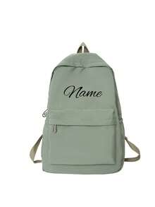 Customize Your Own Backpack With Personalized Name Or Holiday Greetings. Create Your Own Backpack. This New Backpack For The Back-To-School Season Features A Nylon Zipper Design, Casual Solid Color, Simple And Versatile, Suitable For Teenagers, You Can Print Your Name, Letters, Lucky Numbers, Etc.,Chic Autumn,Kids,Customized Kids Bag,Christmas Gift Supplies