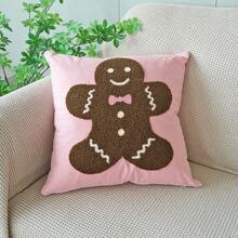 1 szt. poszewka na poduszkę z motywem laski cukrowej i piernikowego ludzika, świąteczna dekoracja do domu, do sypialni