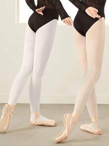 50D 女士芭蕾舞紧身裤，薄款肤色连脚连裤袜，适合舞蹈练习 - 彩色 - 查看 3
