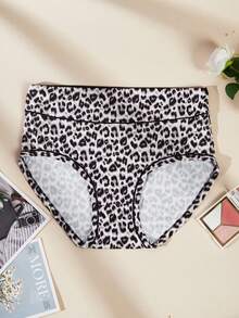 6pcs/Pack Plus Size Women Leopard Print Sexy Elastic Comfortable Briefs - Multicolor - View 4