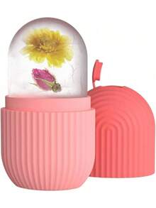 Roller Rodillo de Hielo para la Cara Agarre Antideslizante Rodillos de Hielo para la Cara Silicona Duradera Fácil Operación Molde de Hielo para Belleza Apriete (Azul) - Rojo - Ver 2