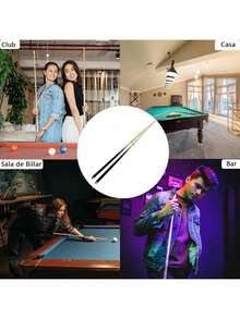 2Pcs Tacos de Billar Desmontables Pool Cue Stick Professional Palo de Snooker Billiard Cues de Billar Portátil Barra de Billiard Palo de Piscina para Principiantes Ejercicios de Entretenimiento 145cm - 1 - Ver 7