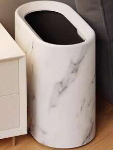 1 件经典大理石纹浴室超薄垃圾桶，脚踏板设计，适用于客厅、厨房、浴室等狭窄空间 - 彩色 - 查看 8