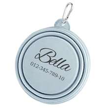 1 chiếc bát du lịch gấp gọn tùy chỉnh cho thú cưng, dùng ngoài trời - Màu xanh nhạt - Xem 12