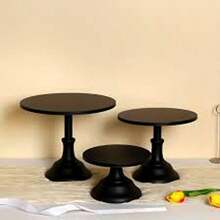 3pcs Cake Stand, Golden Cake Stand Set Disc Diameter 8" 10" 12", Perfect Dessert Table Display Set, Cupcake Cake Stands For Party, Wedding, Birthday, Baby Shower, Anniversary - 黑色 - 查看 4