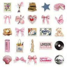 50 Peças Adesivos de Diário de Lixo para Scrapbooking para Laptop, Bagagem, Tablet, Decoração DIY - Multicolorido - Visão 4
