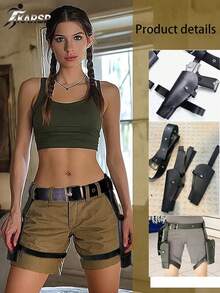 Adjustable Thigh Holster Strap, Fits Most Handguns, Position And Tightness Adjustable, Suitable For Outdoor Hunting, Sports, Cosplay And Other Occasions