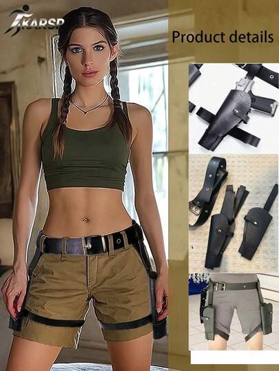 Adjustable Thigh Holster Strap, Fits Most Handguns, Position And Tightness Adjustable, Suitable For Outdoor Hunting, Sports, Cosplay And Other Occasions