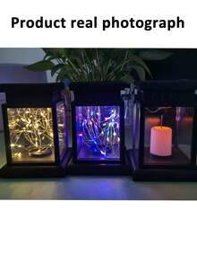 太阳能LED铜线星光灯，防水户外吊灯，假蜡烛灯，灯笼，庭院灯，适用于别墅，装饰，复古，氛围灯，阳台，氛围小夜灯