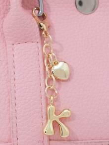 1pc A-Z Gold Bubble Letter Charm, 3D Heart Decor, Suitable As Keychain, Ring, Bag Charm, Backpack Hanger, Car Pendant, Great For Shopping, Beach, Camping, Wallet And Handbag, Ideal Gift For Ladies, Friends And Students, Fashionable Creative Design, Perfect For Birthday And Christmas - Golden Heart - View 30