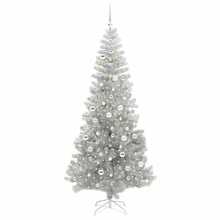 Weihnachtsbaum mit 300 LEDs mit Ständer Silber 210 cm PET-XY63021