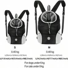 Bolsa porttil para Mascotas Mochila Frontal para Perros de Viaje de Viaje Transpirable para Portador de para Viajar Senderismo Camping S - Negro - Negro-Pequeño - Ver 3