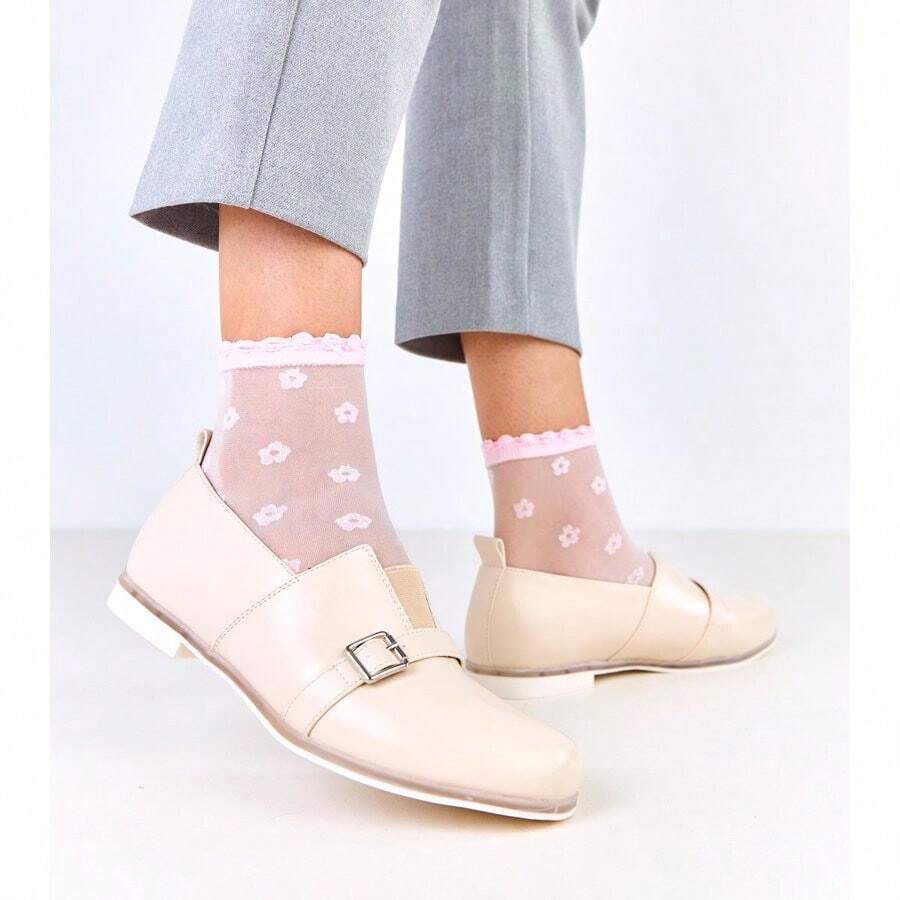 Giày nữ màu be có đế trong bằng da Klensi - Màu be - Xem 1