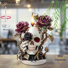 Adorno acrílico plano de Halloween, calavera aterradora 2D, decoración de escritorio para el hogar. - Multicolor - Ver 6