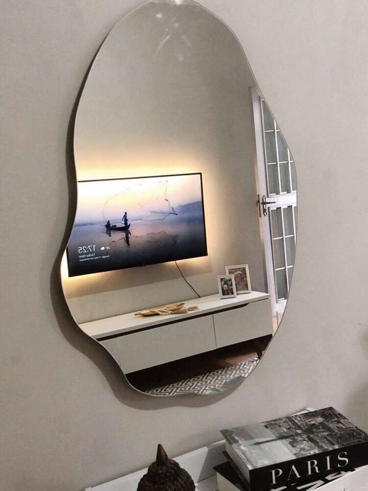 Decorative Organic Mirror With And Without LED, Various Sizes For Living Room, Bedroom, Bathroom, Kitchen - Multicolor - View 10