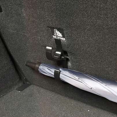 2pcs Car Umbrella Hooks - Trunk Hangers, Universal For Sedans & SUVs With No-Drill Installation, Multi-Functional Seat Back Storage Racks, Suitable For Umbrellas, Towels, Fishing Rods, Camping Gear, Umbrella Hooks For Car