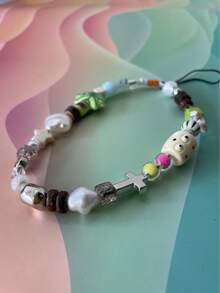 1Pc INS Style Cute Summer Island Beach Coconut Tree Sea Star Bead Mobile Backpack Hanging Rope Bead Decoration Decoration Accessories Suitable For Boys And Girls To Carry And Use DIY Backpacks On A Daily Basis