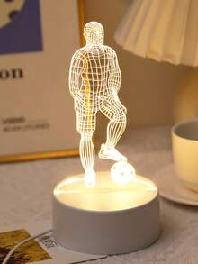 1 szt. Lampka nocna 3D z akrylu z motywem piłki nożnej, zasilana przez USB, lampka nocna do domu i pokoju, dekoracja stołu do wnętrz, idealna na prezent szkolny lub urodzinowy dla fanów piłki nożnej