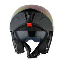 1Storm Motorcycle Modular Flip Up Dual Visor Helmet Street Bike Sun Shield Full Face KT928: Matt Black  + One Extra Clear Shield - L - View 8