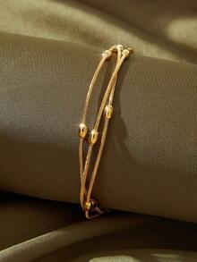 Bead Decor Layered Bracelet - Vàng - Xem 2