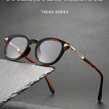 男士时尚金属框架眼镜，个性化防蓝光透明镜片休闲眼镜配件，适合所有季节 - 彩色 - 查看 6