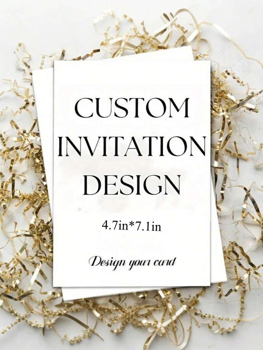 Customizable Photo Invitation - 12 X 18 Cm, Suitable For Weddings, Christenings, Birthday Parties, Engagements And Small-Scale Business Events, Paper Material, No Power Required, Event Announcement | Elegant Font Design | Thick High-Quality Paper, Wedding Invitation - Multicolor - View 1