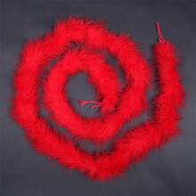 2 Yards Marabou Feather Boa For DIY Craft Sewing Clothing Trim Wedding Party Home Halloween Christmas Costume Decoration Red - 紅色 - 查看 8