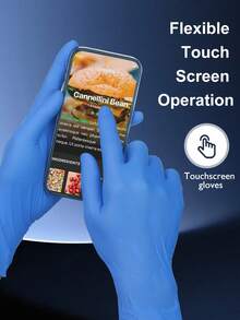 50/100pcs Disposable Nitrile Gloves, Blue Color, Oil & Water Resistant, For Kitchen Cleaning, Painting, Art, DIY Protection