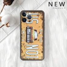 Funda de placa de matrícula retro compatible con Apple 11, 15, 13, 14 Pro Max, 12 Plus, X, 15 Pro, de silicona negra. Funda compatible con iPhone 17, 17 Pro, 17 Pro Max - UUAZA03 - Ver 2