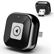 二合一无线 CarPlay 和 Android Auto 适配器 - 即插即用 CarPlay 转换器，快速自动连接，无延迟，小巧设计，兼容 和 Android 设备，配备 USB/USB-C 接口（黑色），无线 CarPlay 适配器，车载音响升级，现代汽车配件，高品质电子产品，不含电池 - 二合一 - 查看 3