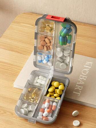 1 pieza Caja de píldoras de plástico, Caja de almacenamiento para exteriores, Dispensador de viaje, Recipiente de almacenamiento de medicamentos, Organizador de píldoras, Caja de píldoras plegable, Adecuado para viajes diarios, Esenciales de viaje Minicontainer de píldoras de 7 días, Organizador de píldoras Caja de píldoras de viaje Caja de píldoras Estante de píldoras Caja de almacenamiento de medicamentos Esenciales de viaje