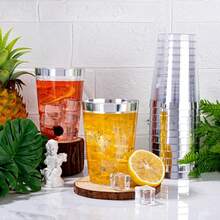 25pcs Transparent Gold Glitter/Gold Rim/Silver Rim Wine Glasses, 12oz Champagne Flutes, Wedding Toasting Glasses, Reusable Party Cups For Picnics, Weddings, Parties, Cocktails And Outdoor Gatherings, Elegant And Easy To Clean, Perfect For New Year And Christmas. Cake Cups Wedding Decor - Birthday Party Decor - Multicolor - View 4