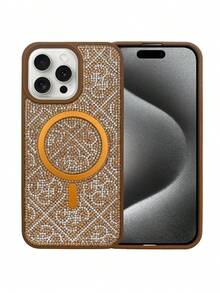 Magnetic Case Compatible With Wireless Charging With Glossy Design - Shockproof Protection For Phones - 棕色 - 查看 1