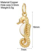1pc Enamel Seahorse Copper Pendant, Personalized , Handmade DIY Necklace, Bracelet, Phone Charm Pendant, Suitable For Thanksgiving Wear Or Gift - Yellow Gold - View 8