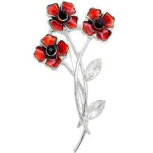 Strass-Kristall-Diamant-Mohn-Blumen-Brosche, Anstecknadel für den Remembrance Day in Großbritannien, Weihnachtsgeschenk