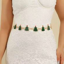 A Simple Gold Waist Chain For Cross-Border Fashion, Versatile For Christmas Parties, Designed For Women To Accentuate The Waistline; Suitable For Dresses And Jeans, Wearable In Spring, Summer, Autumn, And Winter.