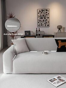 1 Vỏ bọc ghế sofa co giãn Jacquard màu trơn, kiểu dáng phù hợp cho mọi mùa, có thể giặt bằng máy, chống thú cưng và bền, thích hợp cho phòng khách, phòng ngủ, phòng ăn, ngoài trời, ghế sofa 1/2/3/4 chỗ ngồi, bao gồm dải chống trượt - Màu Xám nhạt - Xem 3