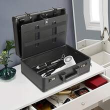 Barber Carrying Case Barber Case, Stylist Tool Box Professional Salon Hair Cutting Grooming Kit Storage Organizer For Clippers, Scissors, Barber Supplies (G) - Black - View 1