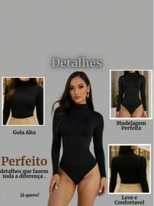 Women's Suplex Body Kit Long Sleeve High Neck Cacharrel Second Skin Premium Fashion Bory Bore - Bộ đồ liền thân / Trắng - Xem 6