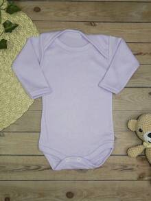 4 Piece Set Long Sleeve Bodysuit With Booties, Hairband And Ribbed Knit Pants / Baby Girl Set With Booties And Lilac Hair Bow - 紫丁香色 - 查看 11