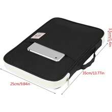 Bolsa de Documentos A4 para Portátil con Cremallera Organizador de Archivos Portátil Impermeableúltiples Bolsillos Carpeta para Viaje Negocios(Negro) - prado verde - Ver 7