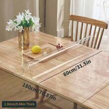 1pc High Quality 1mm Thick Transparent PVC Tablecloth - Scratch-Resistant, Heat-Resistant, Easy To Clean, Suitable For Home, Hotel, Restaurant And Cafe Tables, Minimalist And Fashionable Design - White - View 53
