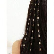 60pcs Gold Dreadlock Beads, Punk Street Hip Hop Festival Women Hair Accessories, Braided Hair Clips, Dreadlock Decorations, Halloween Costume Hair Accessories - 金色 - 查看 6