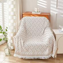 Slipper Chair Cover Sheet Blanket, Reversible Anti Slip Throw Cushion Covers Single Chair Recliner Armchair Ottomans Furniture Decorations Protector Slipcover White Khaki, 51x71 - Kaki Trắng + 51" x 71" - Xem 2