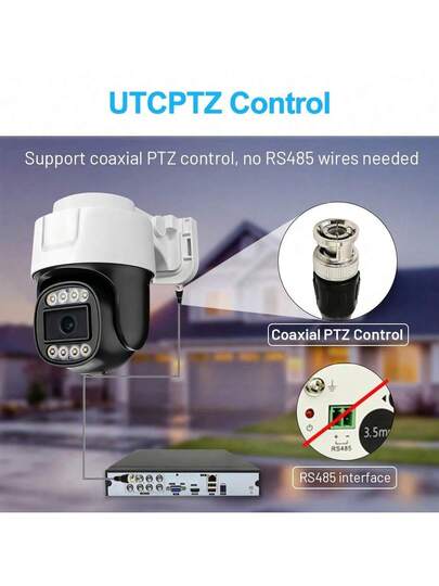 NEW CCTV 8MP AHD PTZ Camera Full Night Vision UTC Coaxial BNC Audio Coax Control TVI CVI 4in1 Analog Security Cameras view 6