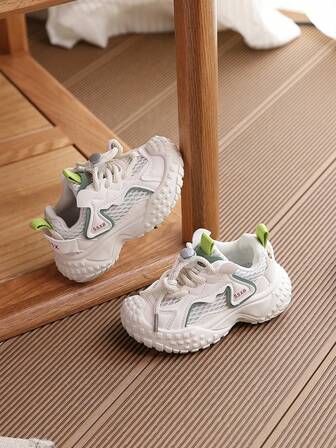 1 par de zapatillas deportivas transpirables de suela gruesa, unisex, antideslizantes y duraderas para bebés e infantes, adecuadas para uso diario y actividades al aire libre en primavera/otoño