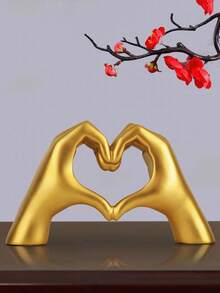 Hand Gesture Desk Statues Love Ornaments, Skull Couple Statue, Creative Wedding Home Desktop Decor, Heart Shape Hand Figurines For Living Room Shelf Coffee Table Centerpiece, Suitable For Home Decor, Bedroom Decor, Office And Students, The Best And Gift, Wintertime Valentine's Day Gift Birthday