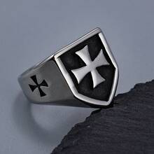 1 chiếc nhẫn hình thánh giá bằng thép không gỉ, thời trang và độc đáo, món quà thích hợp cho bạn bè, đồng nghiệp, bố mẹ, bạn trai/bạn gái. - Bạc - Xem 12