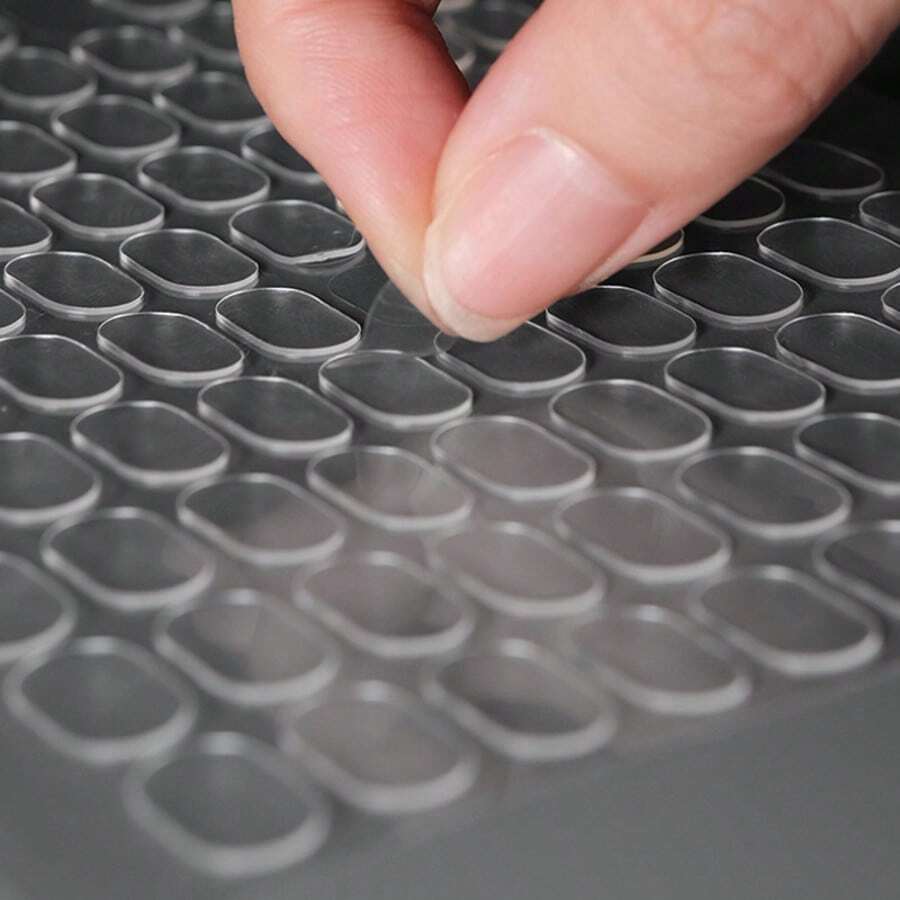 300pcs Adhesive Stick Dots Double Sided Clear Museum Putty, Removable Adhesive Putty For Wall Hanging, Crafts, Balloons, Festival, Party Decorations (0.31" X 0.51") - hình bầu dục - Xem 1